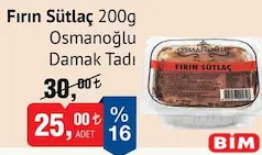 OSMANOĞLU DAMAK TADI FIRIN SÜTLAÇ 200 G fiyat ve kampanya bilgisi